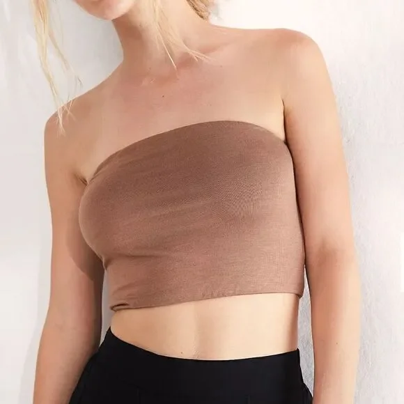 NWOT Free People Essential Brami Brown Strapless Tube Style Bra Support Cami - Picture 3 of 11